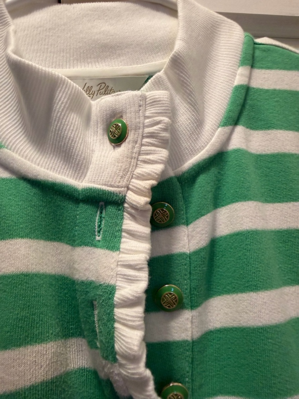 NWT LILLY PULITZER EVANGELINE DRESS SIZE M FAUNA GREEN RESORT WHITE STRIPE - Picture 6 of 12